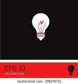 Light lamp vector icon. Idea symbol.