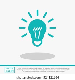 Light lamp vector icon. Idea symbol.