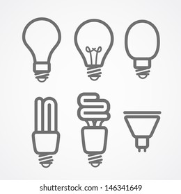 Light lamps icon collection