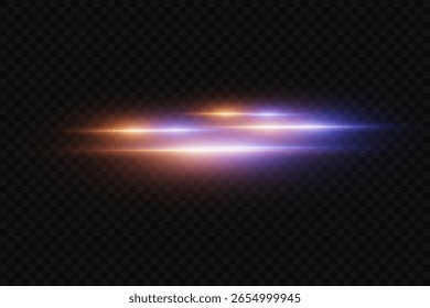 Efectos de luz láser y flash láser. Sobre un fondo transparente