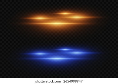 Light laser light effects, and laser flash. On a transparent background