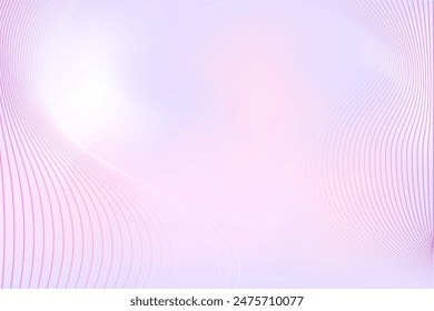 Light lavender violet color background, light purple liquid gradient wallpaper with wavy lines. Elegant pure, glowing fluid composition, cosmetology presentation, beauty science, skin care web banner