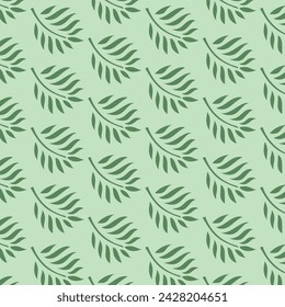 Light  Leafy Bliss: Tropical Pattern on Mint