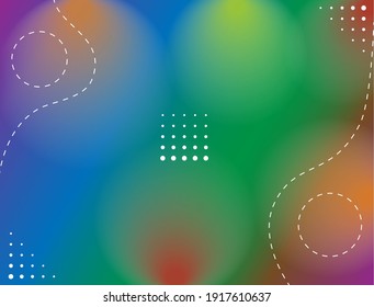 Light leak background with dominant blue green color gradation and wavy dotted line