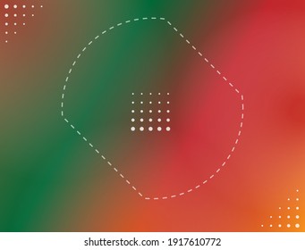 Light leak background with dominant color gradient of green red pink and wavy dotted line