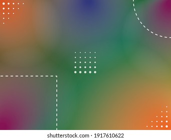 Light leak background with dominant dark green orange color gradation and wavy dotted line