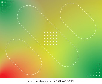 Light leak background with dominant dark green color gradations and wavy dotted lines