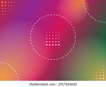 Light leak background with dominant purple pink green color gradations and wavy dotted lines