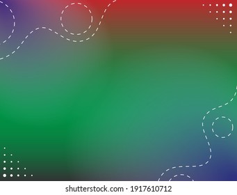 Light leak background with dominant purple green color gradation and wavy dotted line