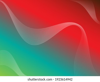 Fondo de filtración luminosa con gradaciones dominantes de color rojo y azul y líneas sonares onduladas