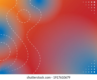 Fondo de filtración claro con gradación dominante de color rojo amarillo y línea punteada ondulada