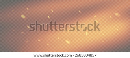 Light leak film overlay effect with warm holographic orange yellow glow on transparent background. Vintage analog photography, gradient filter texture