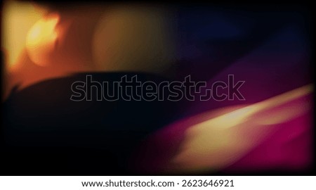 Light leaks effect. Old film overlay background. Rainbow lens flare, camera film dust, grain texture. Distressed retro movie, photo burn bg. Vector illustration