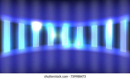 Light LED Projection Panel In Dark. EPS10 Vector