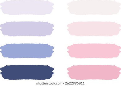 Light Lilac Paars Roze Palet Abstracte penseelstreken Set