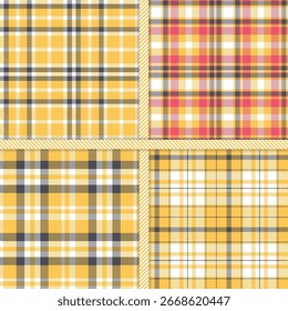 Cal claro, azul y gris y amarillo ocre sin patrón conjunto de 4