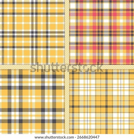 Light Lime, Blue and grey and Yellow Ochre seamless pattern set of 4