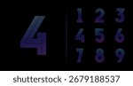 Light line anniversary logo collection. Number symbol with futuristic digital concept for modern celebration icon. Gradient linear number vector