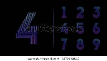 Light line anniversary logo collection. Number symbol with futuristic digital concept for modern celebration icon. Gradient linear number vector