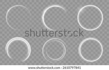 Light Line Circle Swirl Twirl White Spiral Wave Round Background Abstract Beam Bright Circulation Curve Effect Energy Flare Flying Futuristic Glitter Glowing Rainbow Abstract Texture.