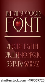 Light line classic uppercase font. A to Z alphabet. Vintage vector typeface for labels, headlines, posters etc.