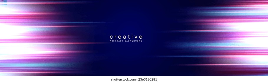 Light line effect blue neon glow flare wave glowing shiny speed lines effect vector background. Speed curve shine light line blue.