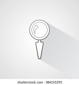 Light line flat sign vector icon - Magnifier