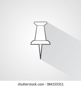 Light line flat sign vector icon - Pushpin