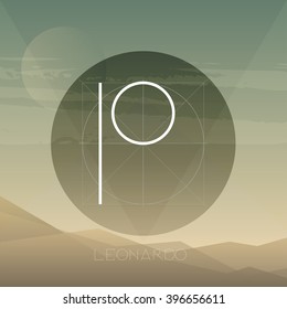 Light line uppercase "p" letter with lines showing it's construction. A to Z alphabet.