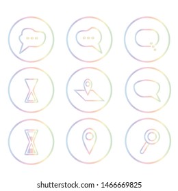 Light linear trendy gradient signs. Set of web and mobile icons for websites, apps, interfaces, brochures, cards, posters, banners