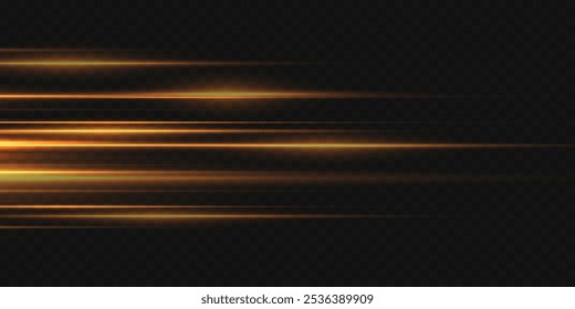 Líneas de luz y luz láser. Sobre un fondo transparente.