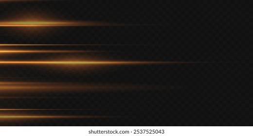 Light lines and laser light. On a transparent background.