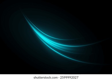 Light lines of movement and speed of blue color. Light wave. Vector. EPS 10.