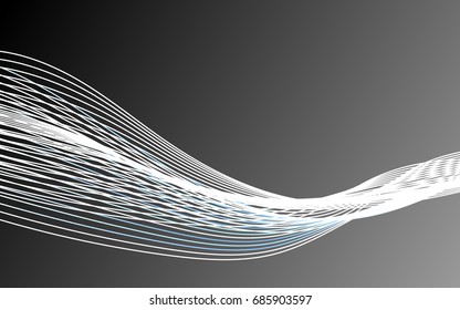 Light lines on black background, blend,  vector illustration