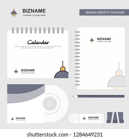 Light Logo, Calendar Template, CD Cover, Diary and USB Brand Stationary Package Design Vector Template