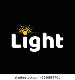 Diseño de logotipo ligero, concepto de icono gráfico de luz solar
