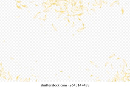Light Lotus Flying Vector Transparent Background. White Spring Peach Cover. Yellow Rose Japan Illustration. Delicate Flower Beauty Design. Blur Petal Frame.
