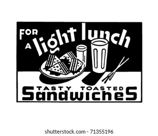 For A Light Lunch 2 - Retro Ad Art Banner