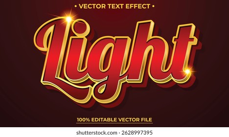 Light luxury shiny golden and red style editable text effect