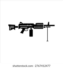 light machine gun glyph icon. machine gun solid illustration.
