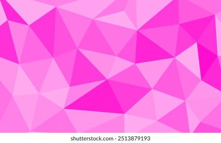 Light magenta triangle mosaic texture. irregular geometric polygon pattern design