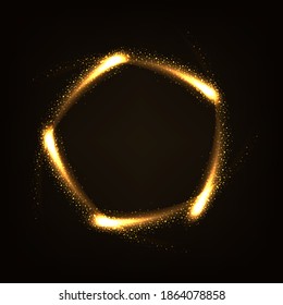 Light Magic Sparks With Black Background With Gradient Mesh, Vector Illustration