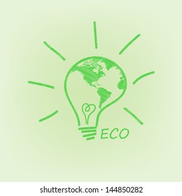Light map of ECO idea vector illustration