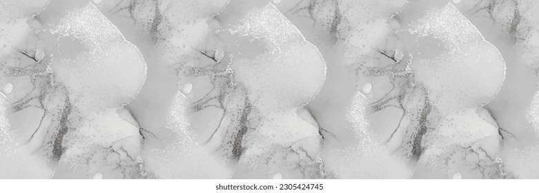 Patrón de mármol claro. Color de agua ligero con tinta de alcohol. Plantilla de vectores sin problemas. El color del agua blanca repite la pintura. Color de agua gradiente gris. Fondo De Mármol Gris. Textura de vectores fluidos. Suelo De Baldosa Blanca.