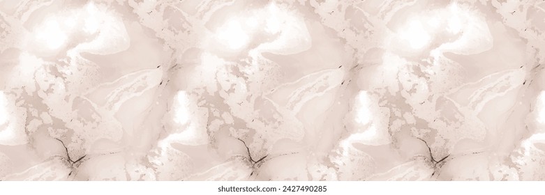 Light Marble Pattern. Beige Tile Paint. White Marble Background. Beige Abstract Watercolor. White Alcohol Ink Splash Stone. Light Water Color Watercolor. Beige Vector Texture. Modern Seamless Painting