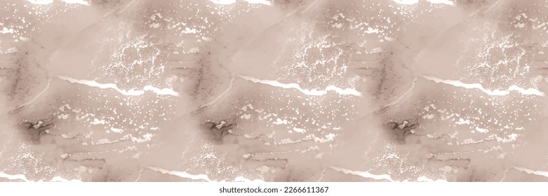 Light Marble Pattern. Beige Marble Watercolor. Beige Yellow Splash. White Rock Floor. Beige Water Color Repeat Paint. Light Seamless Background. White Alcohol Ink Watercolor. Vector Seamless Painting
