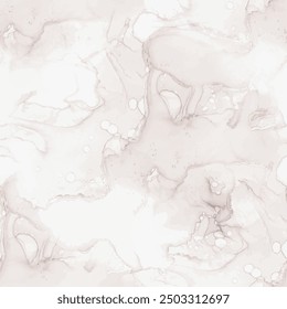 Patrón de mármol ligero. Acuarela de mármol marrón. Azulejo de pared de crema. Pizarra de salpicadura de color de agua crema. Textura pastel beige. Fondo inconsútil beige. Fondo de tinta de alcohol marrón. Vector de pintura sin costuras