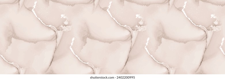 Light Marble Pattern. White Pale Paint. Beige Marble Background. White Seamless Watercolor. Beige Alcohol Ink Marble Stone. Light Water Color Watercolor. Light Vector Texture. Modern Seamless Painting