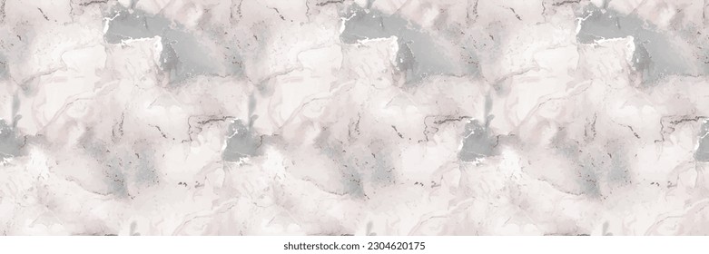 Light Marble Texture. Light Abstract Watercolor. Fluid Vector Grunge. Vector Seamless Painting. White Water Color Repeat Floor. White Tile Paint. Grey Alcohol Ink Watercolor. Grey Marble Background.