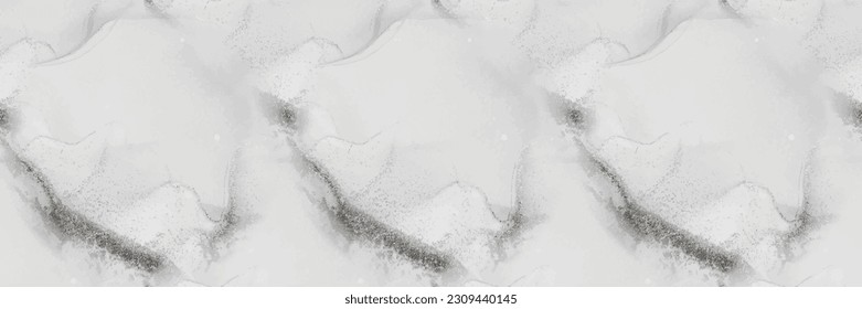Textura de mármol claro. Acuarela de mármol blanco. Patrón Gris Elegante. Pintura Repetida De La Tinta Gris De Alcohol. Fondo de color de agua blanca. Suelo De Rock Gris. Fondo transparente claro. Plantilla de vectores sin problemas.
